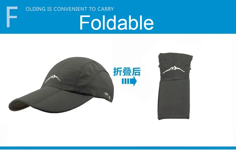 Waterproof Outdoor Sport Baseball Cap Unisex Spring Summer Quick Drying Hat Breathable Cap Foldable Cycling hat Sun Protection