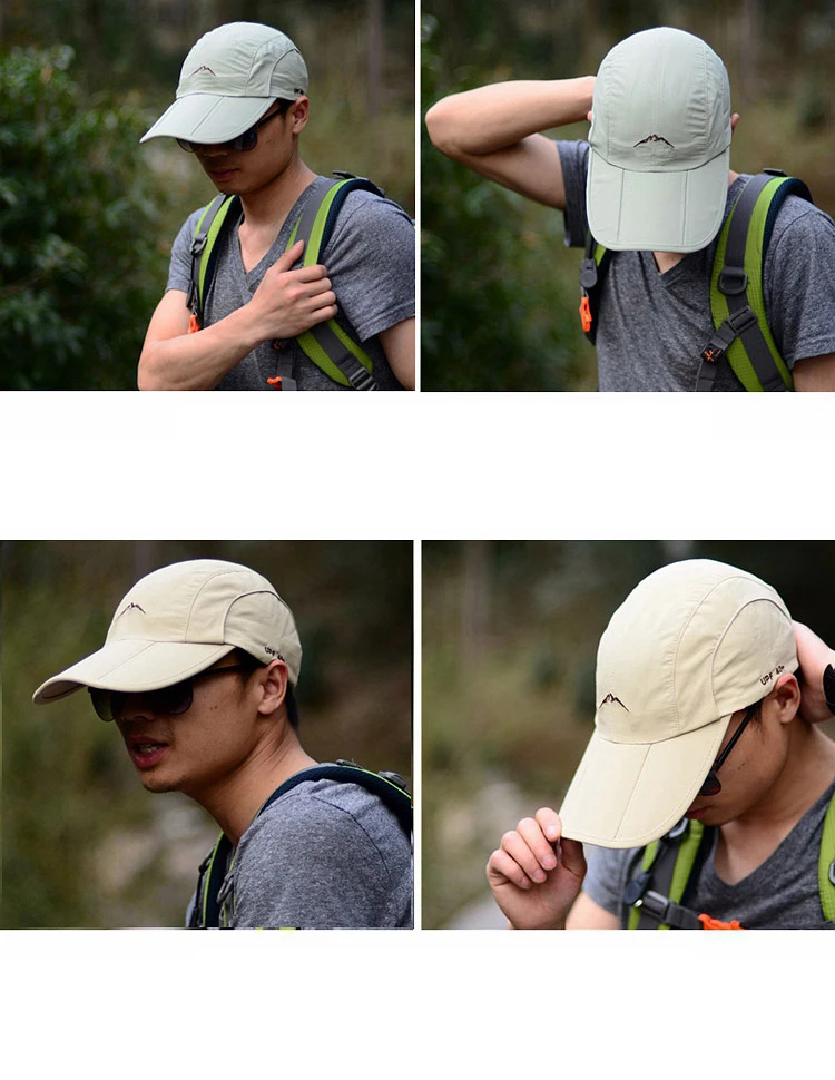 Waterproof Outdoor Sport Baseball Cap Unisex Spring Summer Quick Drying Hat Breathable Cap Foldable Cycling hat Sun Protection