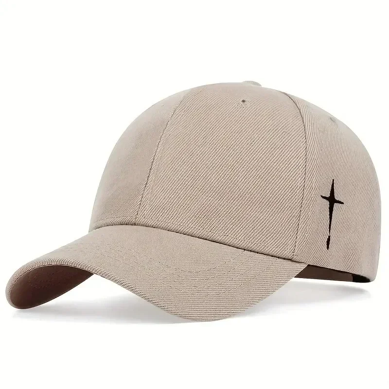 Unisex Side Cross Embroidery Baseball Caps Spring and Autumn Outdoor Adjustable Casual Hats Sunscreen Hat