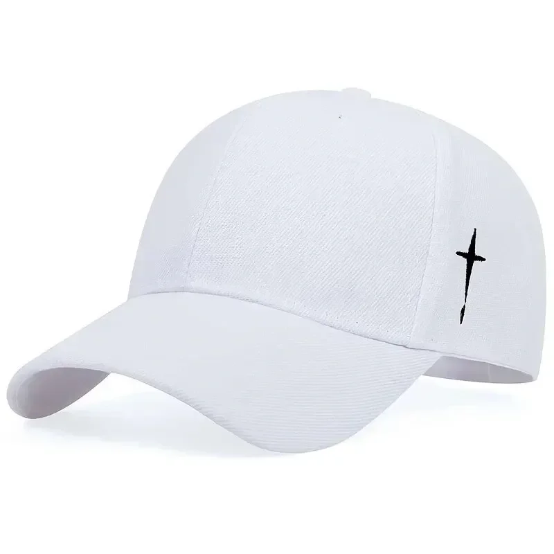 Unisex Side Cross Embroidery Baseball Caps Spring and Autumn Outdoor Adjustable Casual Hats Sunscreen Hat