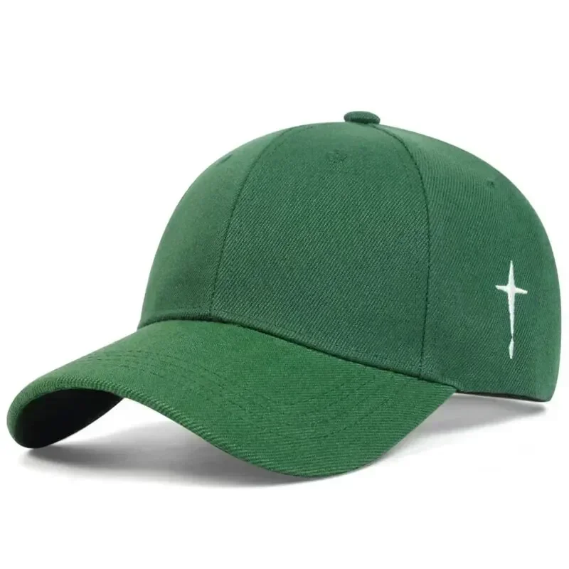Unisex Side Cross Embroidery Baseball Caps Spring and Autumn Outdoor Adjustable Casual Hats Sunscreen Hat