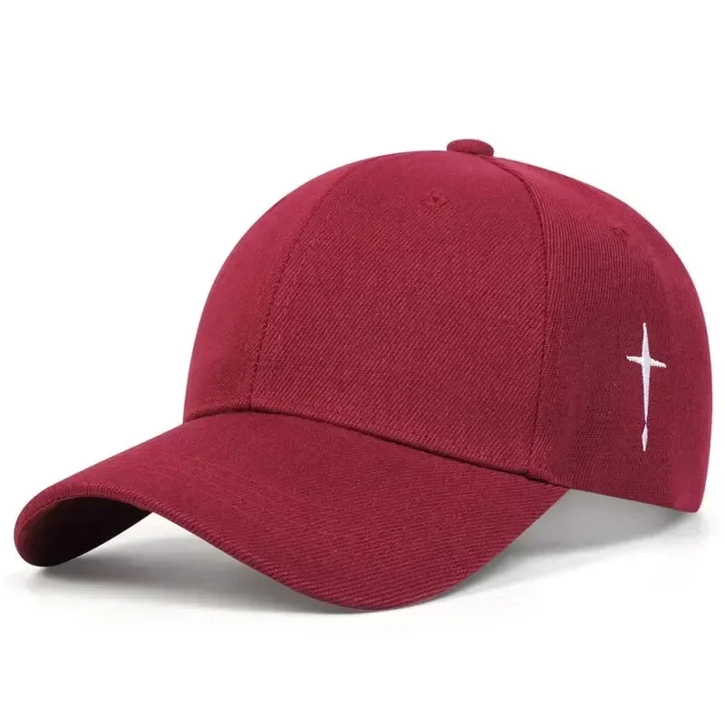 Unisex Side Cross Embroidery Baseball Caps Spring and Autumn Outdoor Adjustable Casual Hats Sunscreen Hat
