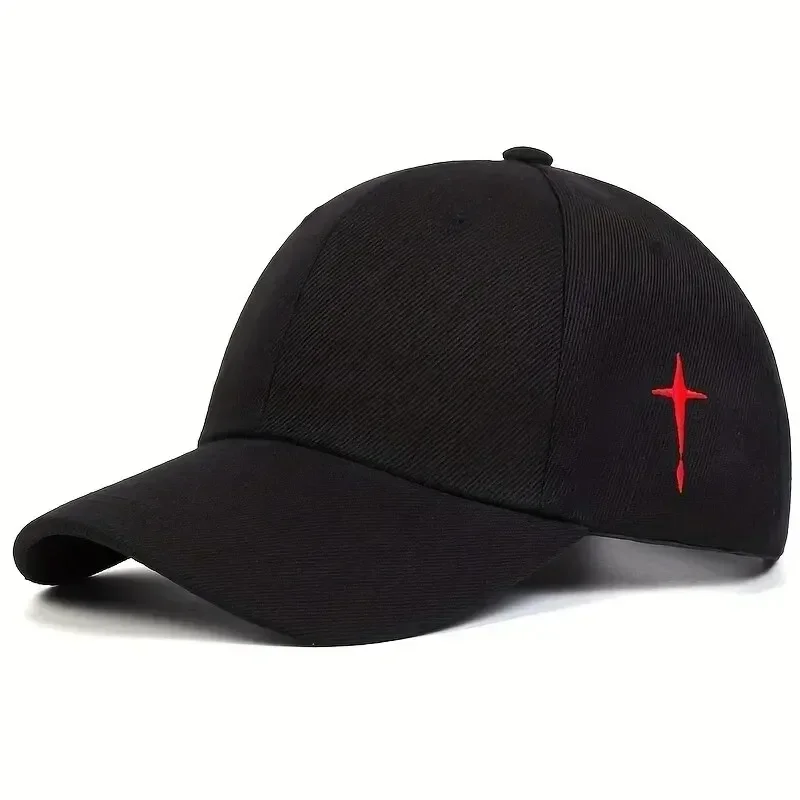 Unisex Side Cross Embroidery Baseball Caps Spring and Autumn Outdoor Adjustable Casual Hats Sunscreen Hat