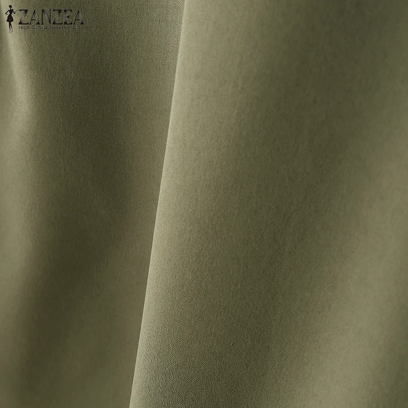 ZANZEA Women Casual Jackets 2025 Autumn Turn-Down Collar Long Sleeve Button Up Outerwear Solid Color Commuting Work Wear Tops