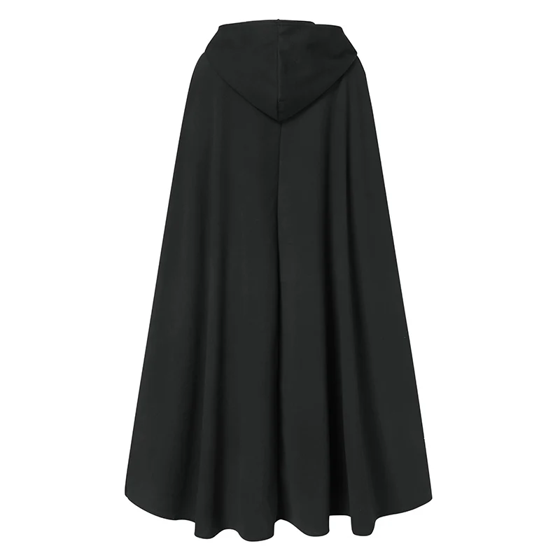 Fashion Long Cape Cloak ZANZEA Women Hooded Wool Blend Cloak Coat Autumn Hoodies Poncho Warm Cosplay Jackets Outwear Windbreaker