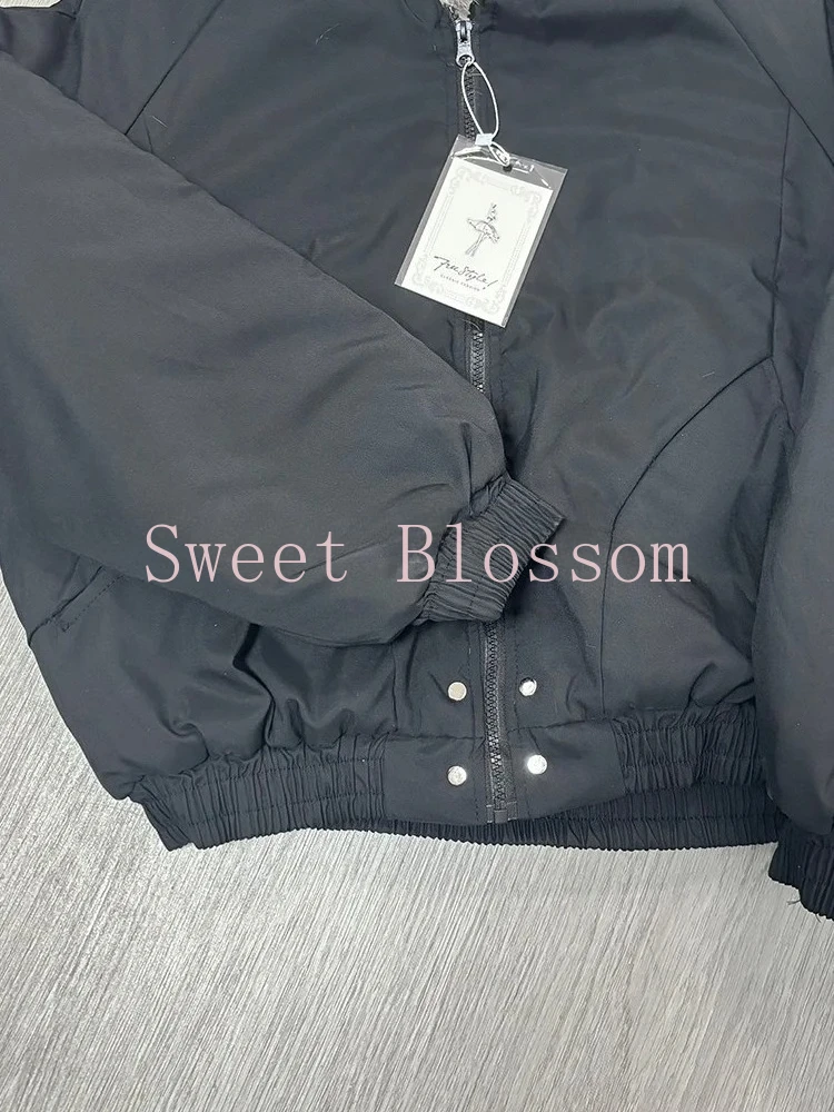 Winter New Elegant Liner Fur Loose Coat Women Y2k Fur Collar Hood Thick Fashion Parkas Casual Outerwear Cotton Padded Jackets