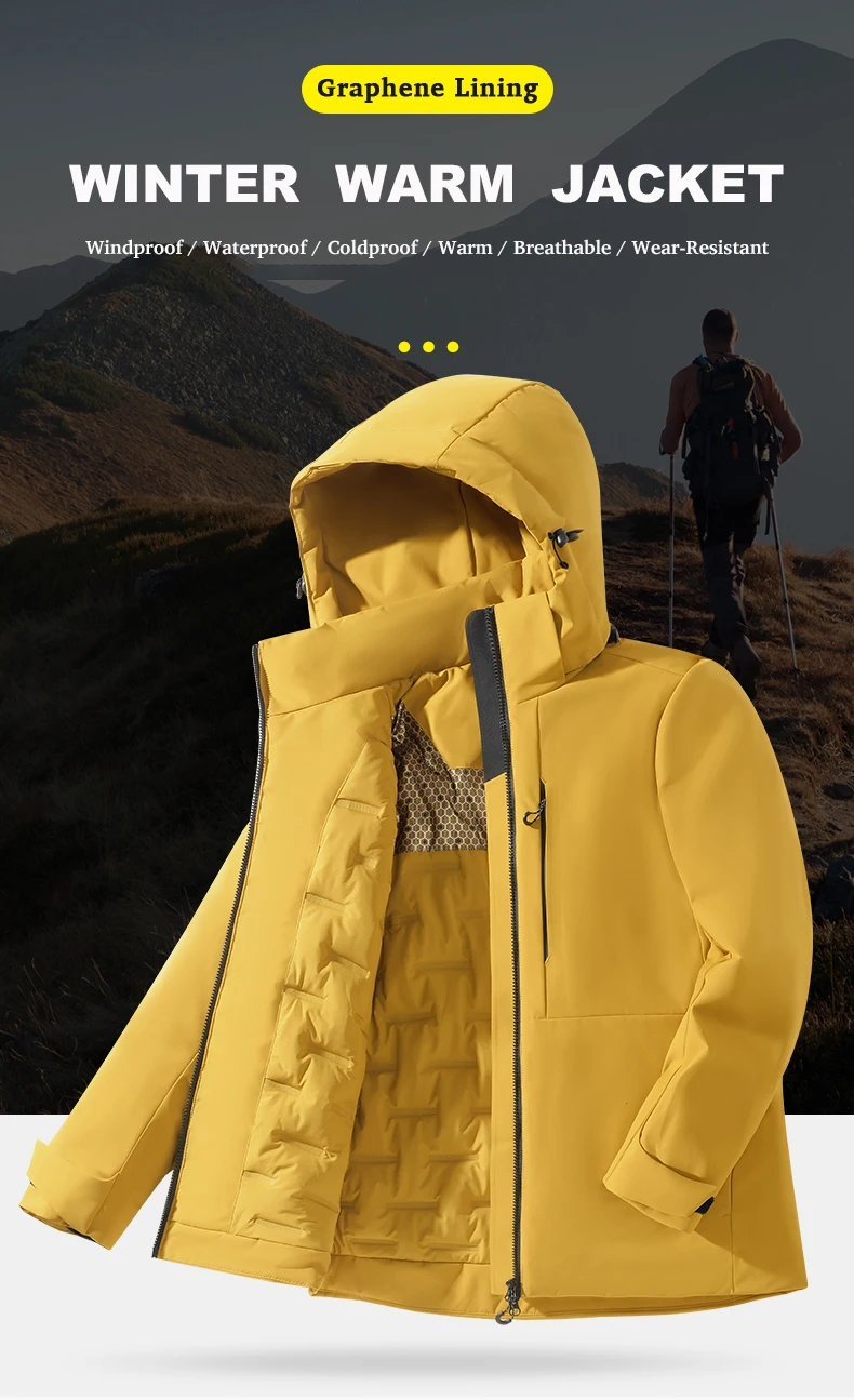 LNGXO Warm Fleece Jacket Men Women Waterproof Windproof Winter Coat Unisex Outdoor Hiking Camping Skiing Climbing Windbreaker