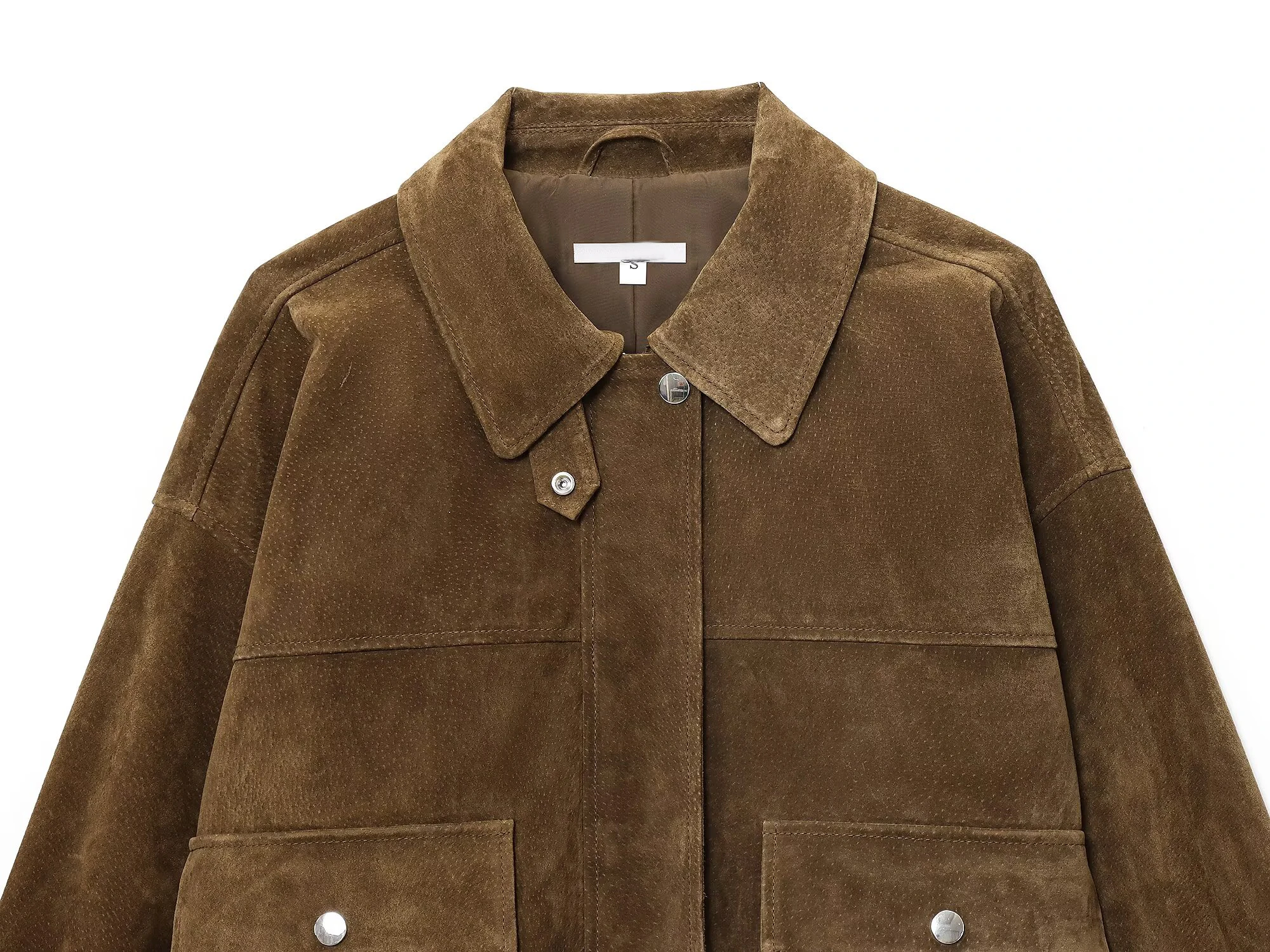 YENKYE Women Front Patch Pockets Faux Leather Bomber Jacket Long Sleeve Zipper Autumn Winter Coat 2025 Loose Outerwear