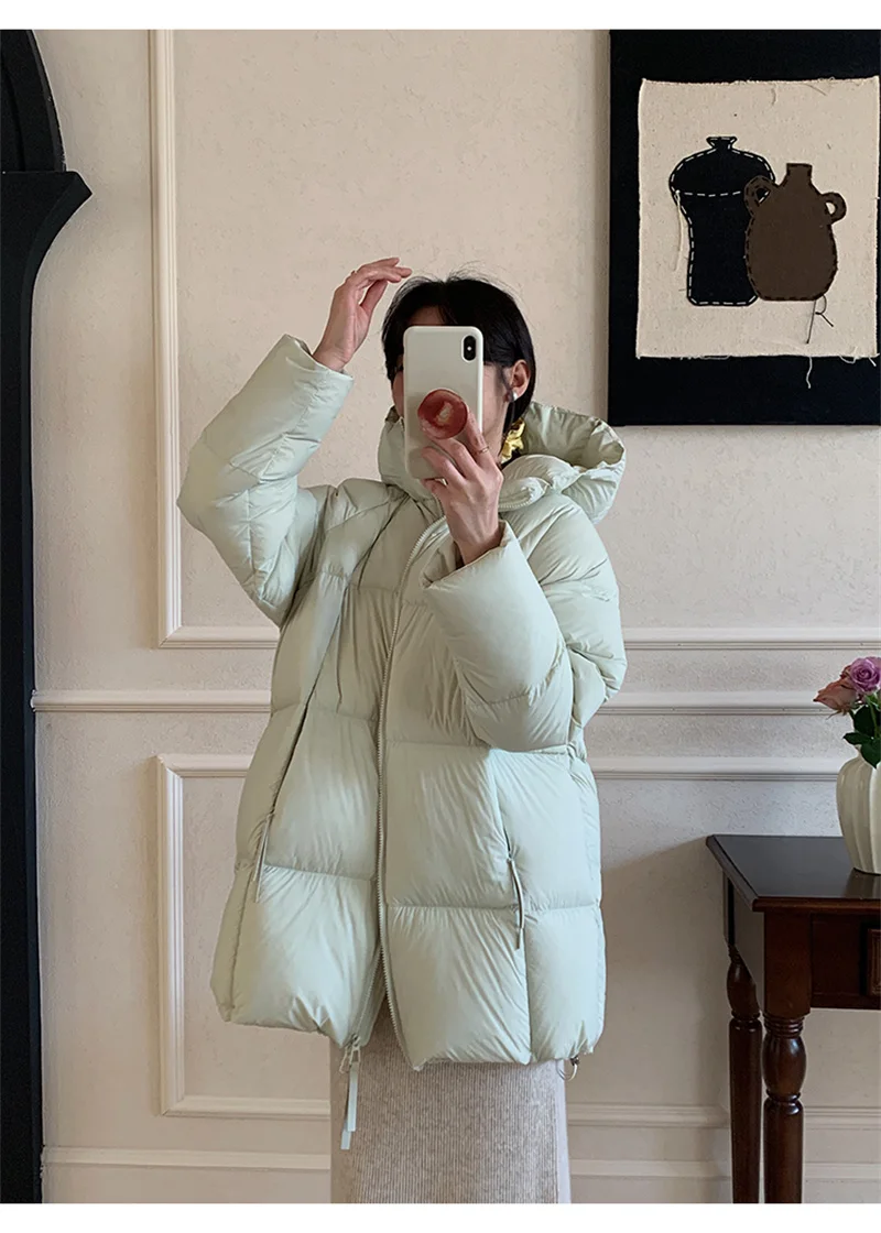 ZAROY Women's Jacket Parkas Winter Cotton-padded Solid  Outerwear Warm Waterproof Hooded Zipper Thick Long Puffer Coat курт