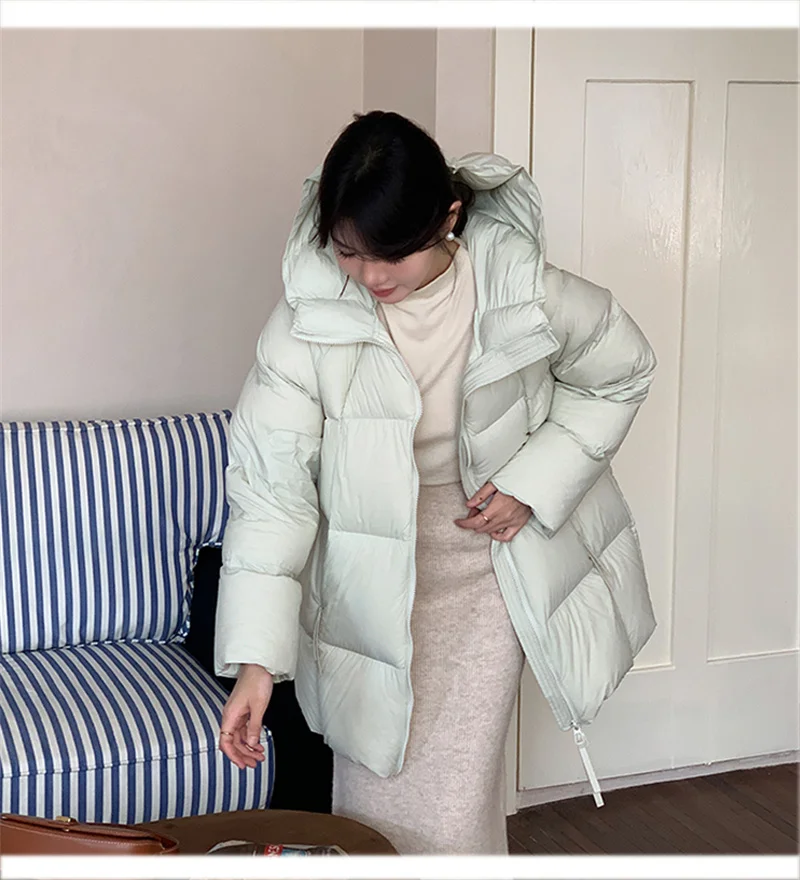 ZAROY Women's Jacket Parkas Winter Cotton-padded Solid  Outerwear Warm Waterproof Hooded Zipper Thick Long Puffer Coat курт