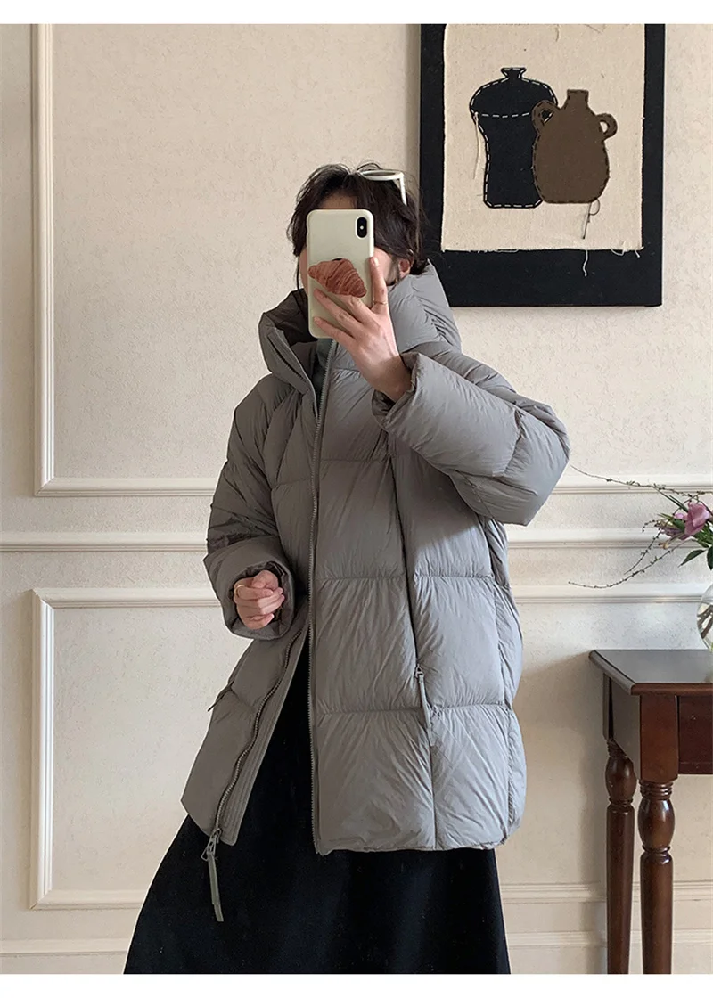 ZAROY Women's Jacket Parkas Winter Cotton-padded Solid  Outerwear Warm Waterproof Hooded Zipper Thick Long Puffer Coat курт