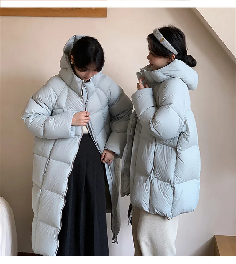 ZAROY Women's Jacket Parkas Winter Cotton-padded Solid  Outerwear Warm Waterproof Hooded Zipper Thick Long Puffer Coat курт