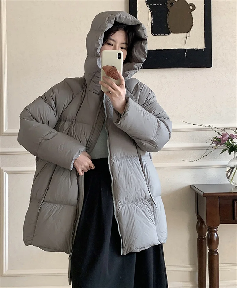 ZAROY Women's Jacket Parkas Winter Cotton-padded Solid  Outerwear Warm Waterproof Hooded Zipper Thick Long Puffer Coat курт