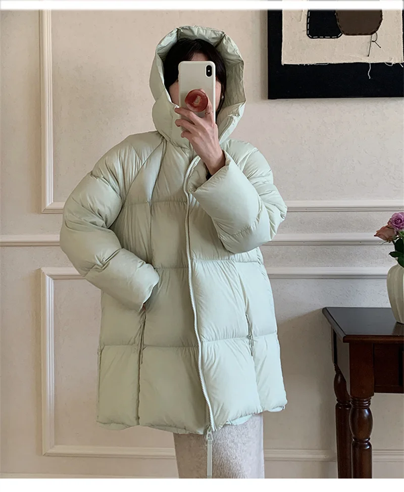 ZAROY Women's Jacket Parkas Winter Cotton-padded Solid  Outerwear Warm Waterproof Hooded Zipper Thick Long Puffer Coat курт