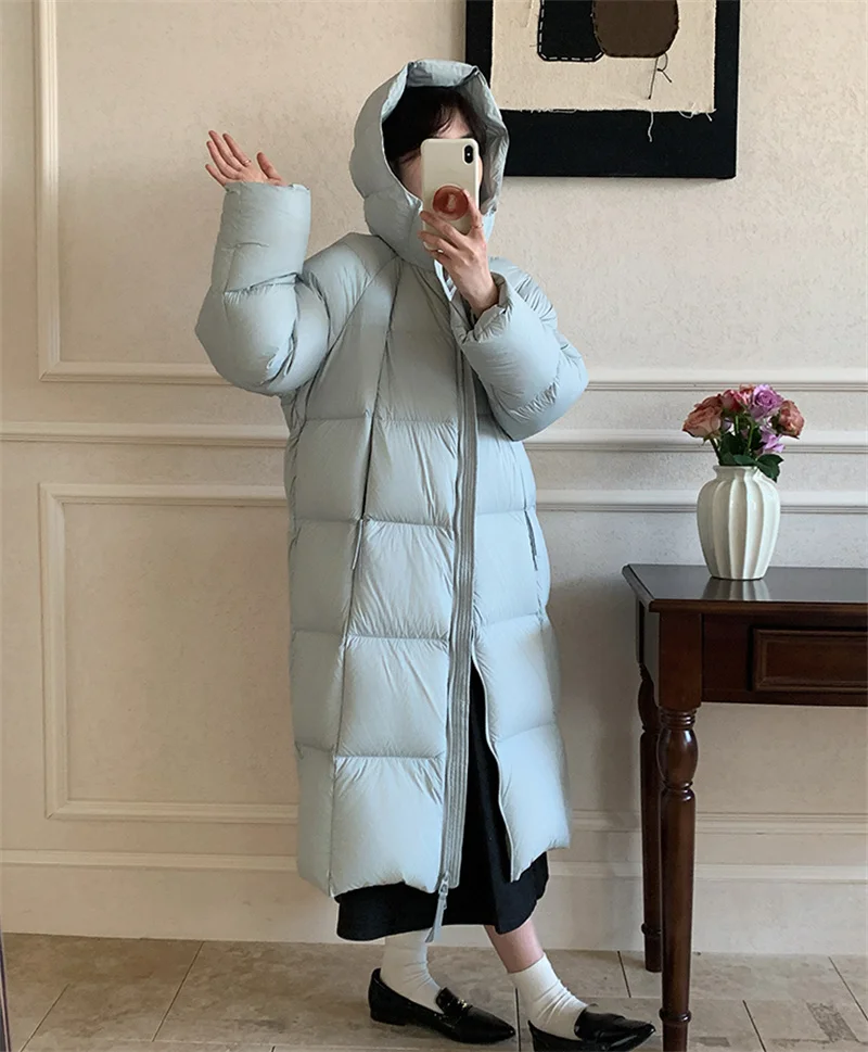 ZAROY Women's Jacket Parkas Winter Cotton-padded Solid  Outerwear Warm Waterproof Hooded Zipper Thick Long Puffer Coat курт