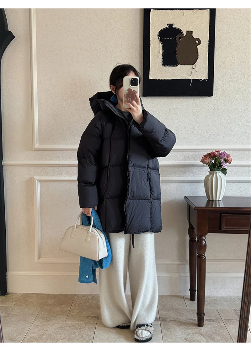 ZAROY Women's Jacket Parkas Winter Cotton-padded Solid  Outerwear Warm Waterproof Hooded Zipper Thick Long Puffer Coat курт