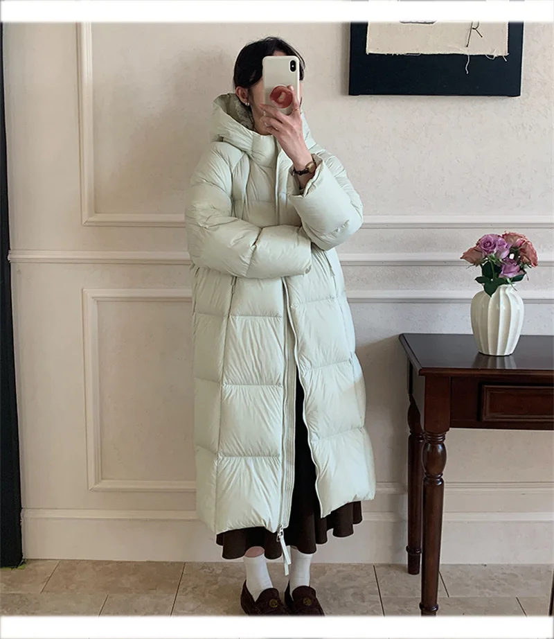 ZAROY Women's Jacket Parkas Winter Cotton-padded Solid  Outerwear Warm Waterproof Hooded Zipper Thick Long Puffer Coat курт