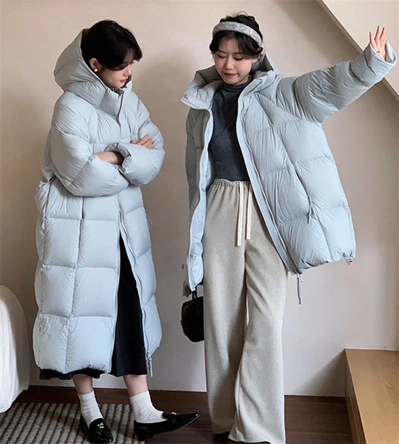 ZAROY Women's Jacket Parkas Winter Cotton-padded Solid  Outerwear Warm Waterproof Hooded Zipper Thick Long Puffer Coat курт