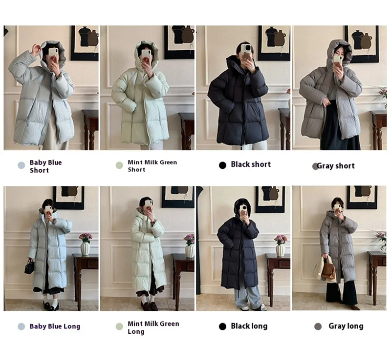 ZAROY Women's Jacket Parkas Winter Cotton-padded Solid  Outerwear Warm Waterproof Hooded Zipper Thick Long Puffer Coat курт