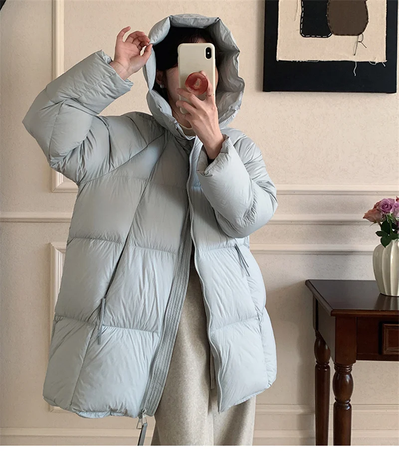 ZAROY Women's Jacket Parkas Winter Cotton-padded Solid  Outerwear Warm Waterproof Hooded Zipper Thick Long Puffer Coat курт