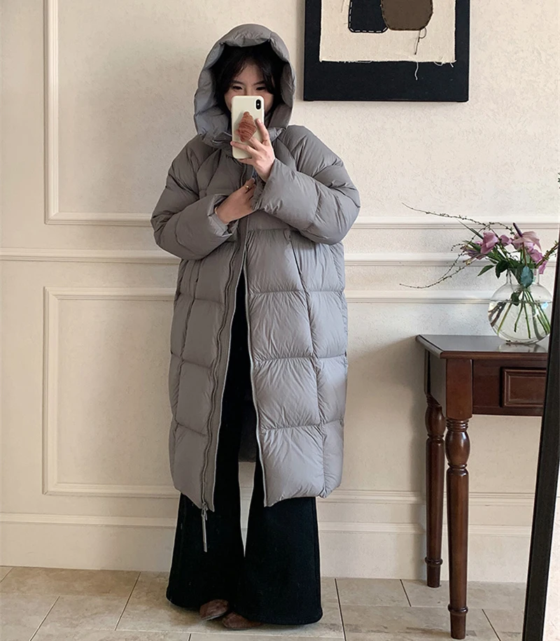 ZAROY Women's Jacket Parkas Winter Cotton-padded Solid  Outerwear Warm Waterproof Hooded Zipper Thick Long Puffer Coat курт