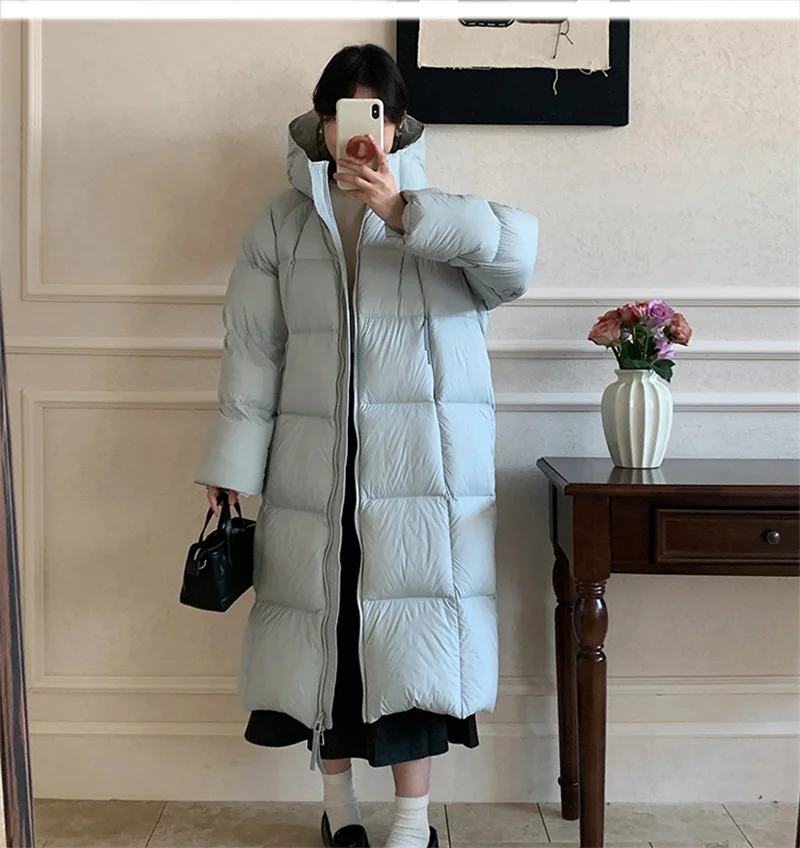 ZAROY Women's Jacket Parkas Winter Cotton-padded Solid  Outerwear Warm Waterproof Hooded Zipper Thick Long Puffer Coat курт