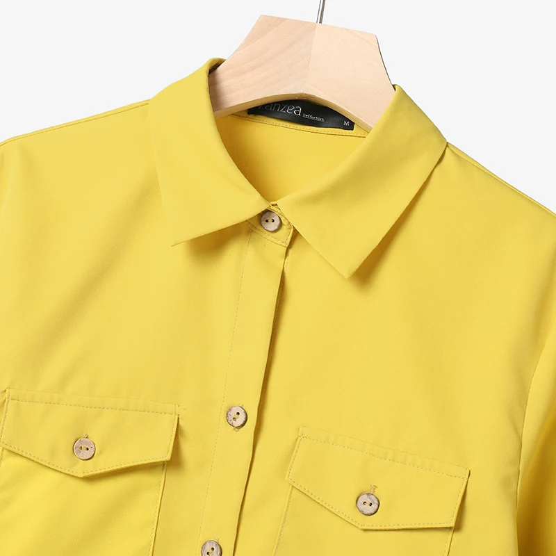 Elegant Women Autumn 2 Pieces Sets 2pcs Outfits Long Sleeve Shirt Loose Pants Sets 2025 ZANZEA Stylish Casual Solid OL Work Suit