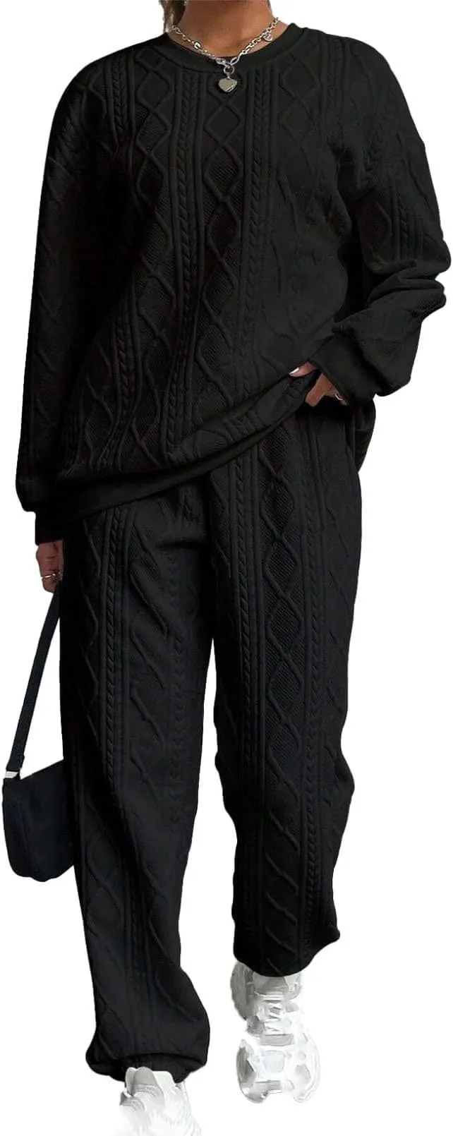 Fashion Solid Sports Set For Women Casual Long Sleeve O Neck Pullover Hoodie Tops+Pants 2 Piece Sets Lady Streetwear Clothes New