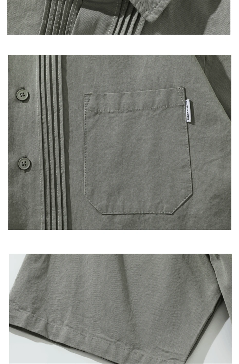 2025 Casual Shirts Men Streetwear Harajuku Short Sleeve Shirt Man Vintage Japan Style Pleated Design Cargo Blouse Male