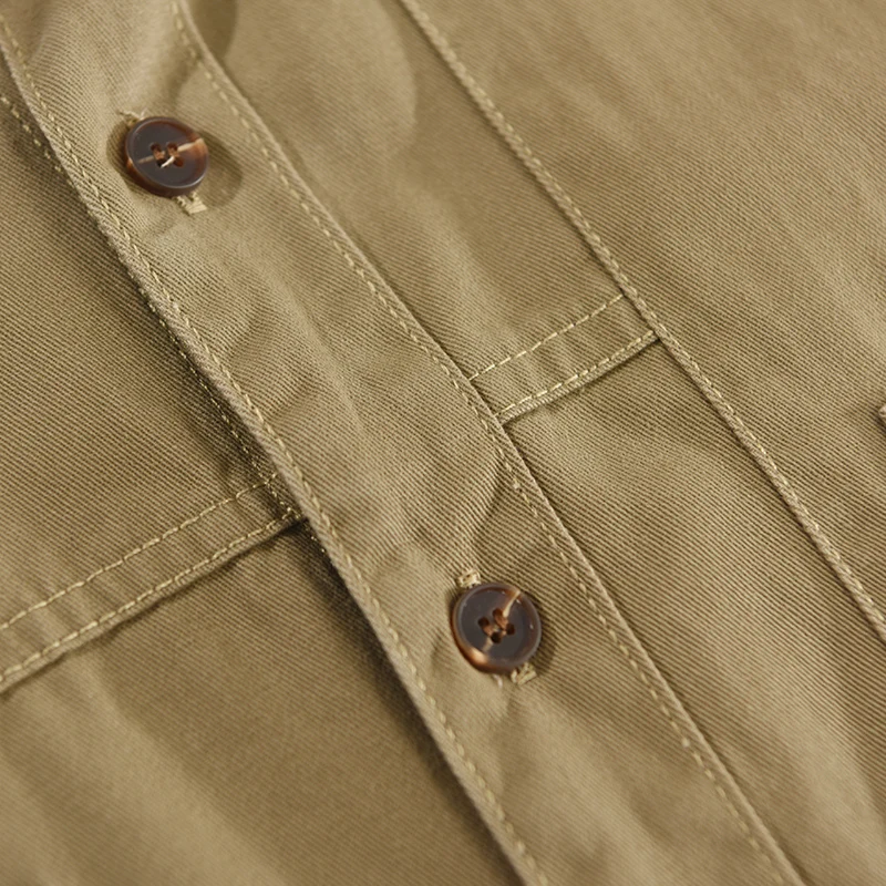 Casual Safari Style Outdoor Short Sleeve Shirt for Men Summer New Turn-down Collar Tops 100% Cotton Men's Clothing