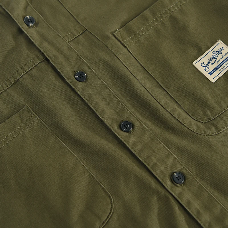 Casual Safari Style Outdoor Short Sleeve Shirt for Men Summer New Turn-down Collar Tops 100% Cotton Men's Clothing