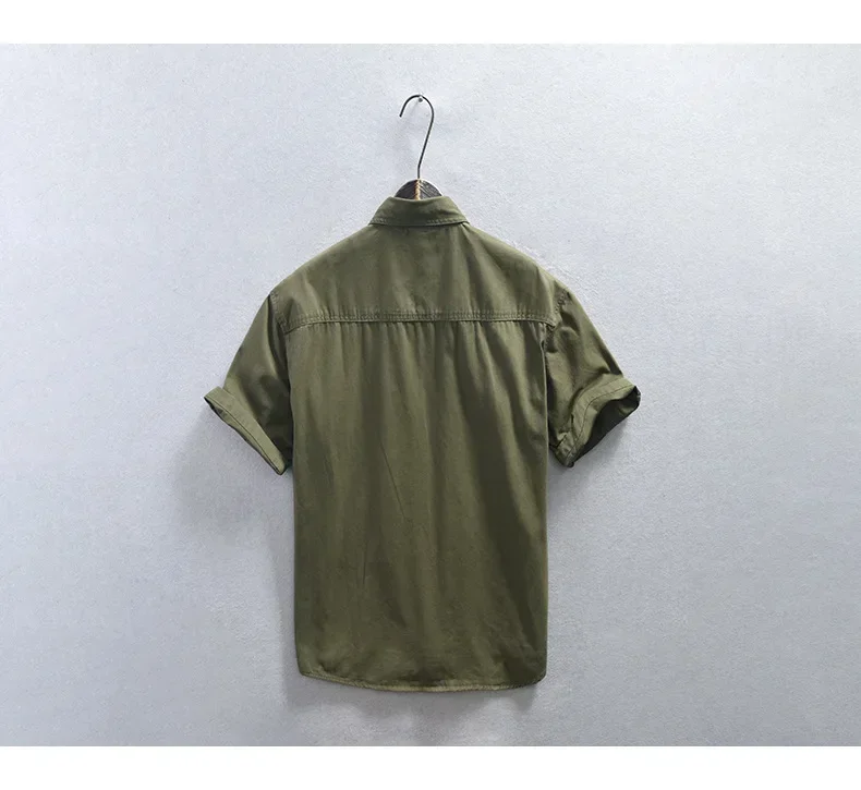Japanese Fashion Men Cargo Shirt Summer Streetwear Loose Shirts Casual Double Pockets Tops 100% Cotton Short Sleeve Mens Shirts Japanese Fashion Men Cargo Shirt Summer Streetwear Loose Shirts Casual Double Pockets Tops 100% Cotton Short Sleeve Mens Shirts