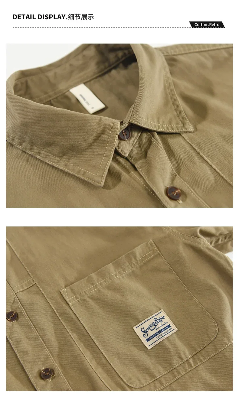 Japanese Fashion Men Cargo Shirt Summer Streetwear Loose Shirts Casual Double Pockets Tops 100% Cotton Short Sleeve Mens Shirts Japanese Fashion Men Cargo Shirt Summer Streetwear Loose Shirts Casual Double Pockets Tops 100% Cotton Short Sleeve Mens Shirts