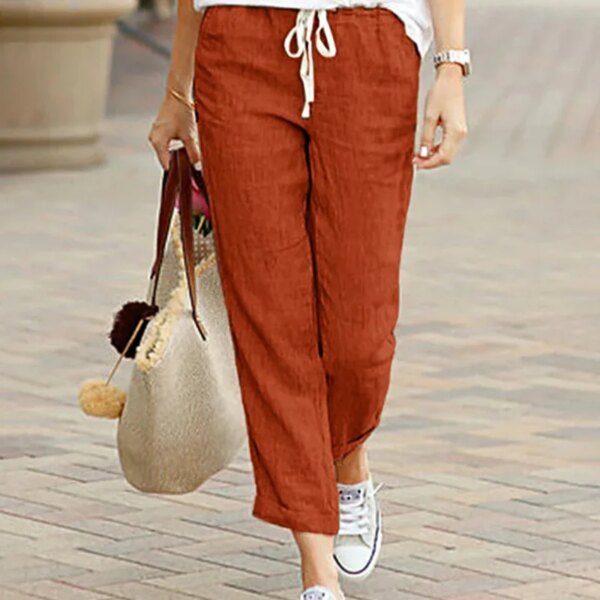 Breezy Elegance: Women's Cotton Linen Wide Leg Pants - Embrace Summer in Effortless Style and Comfort!