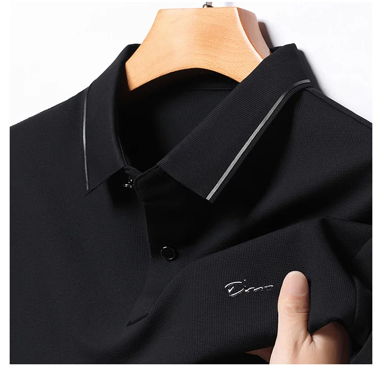 High end polo shirt, comfortable and breathable T-shirt, men's short sleeved, fashionable and handsome, embroidered and casual