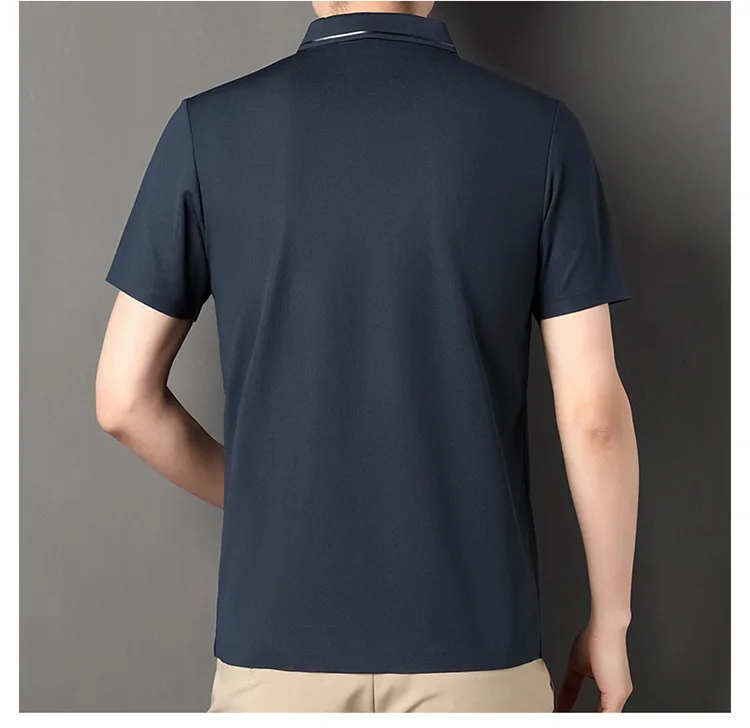 High end polo shirt, comfortable and breathable T-shirt, men's short sleeved, fashionable and handsome, embroidered and casual