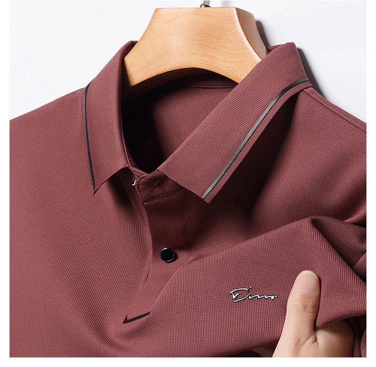 High end polo shirt, comfortable and breathable T-shirt, men's short sleeved, fashionable and handsome, embroidered and casual