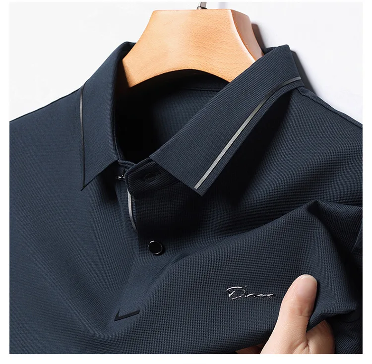 High end polo shirt, comfortable and breathable T-shirt, men's short sleeved, fashionable and handsome, embroidered and casual