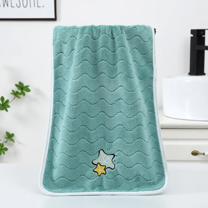 Children Cartoon Bath Towels Soft Coral Velvet Baby Face Hand Towel Absorbent Household Washcloth Shower Towels for Kids 50x25cm