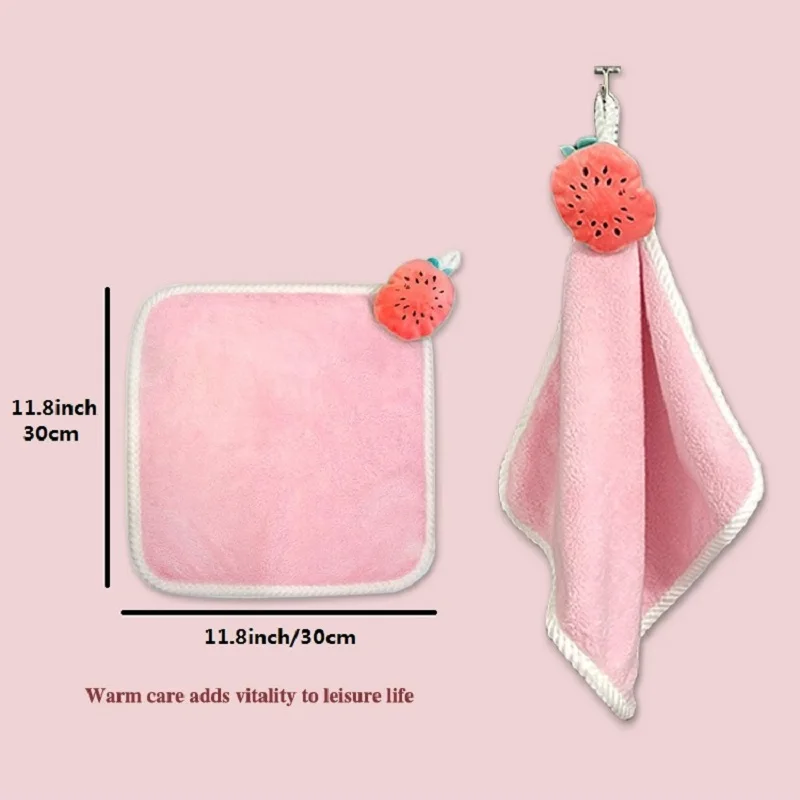 Cartoon Hanging Hand Towels Soft Plush Absorbent Children's Kids Wipes Bath Towel Quick-dry for Bathroom Children Gifts