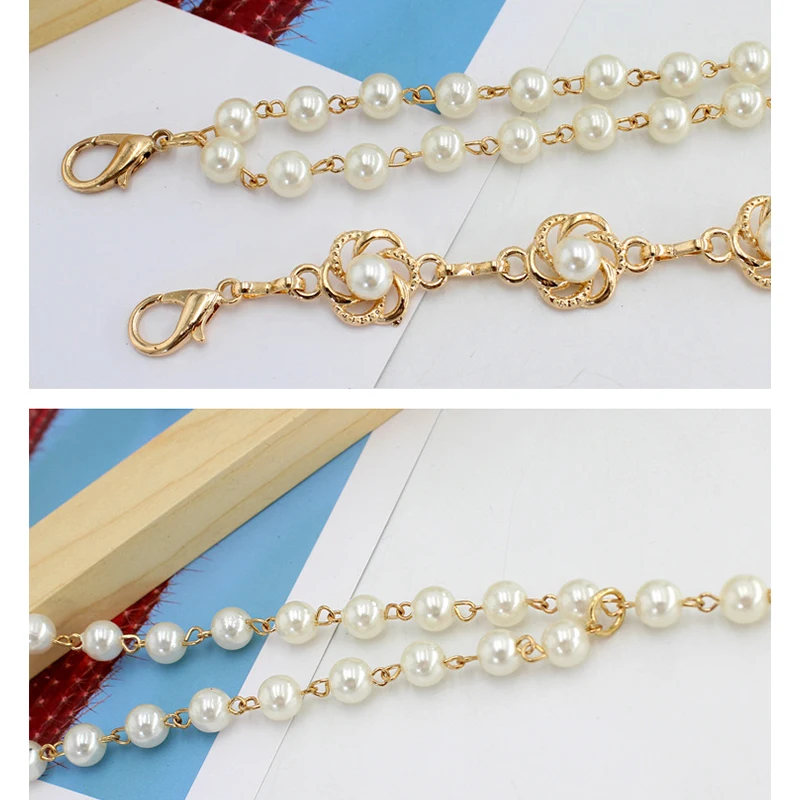 Simple Pearls Beaded Belt  Women Gold Color Metal Waist Chain Korean Elegant All Match Female Dress Sweater Decoration Waistband