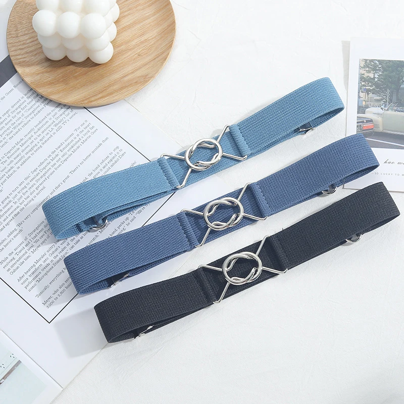 1PC 81x3.3cm Traceless Elastic Versatile Invisible Non Perforated Waistband For Men Women Casual Jean Pant Dress Waist Belt