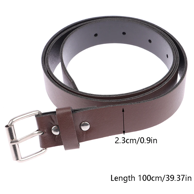 1Pc Fashion 3x100CM PU Leather Belt Waist Belts Metal Buckle Waistband Pants Decorative Belt Clothing Alloy Buckle Women men