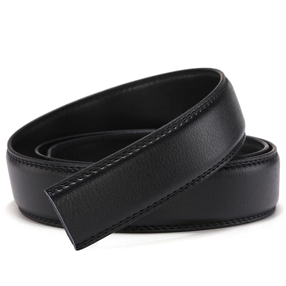 125/130CM Fashion Men's  Belts Cow Leather Automatic Buckle Belt Luxury  Waist Ratchet Business Waistband for Office