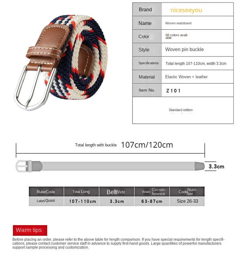 107/120cm Unisex Colorful Canvas - Belt Casual Luxury Trend Jeans Accessories Nylon Girdle Hunting Belt for Men and Women