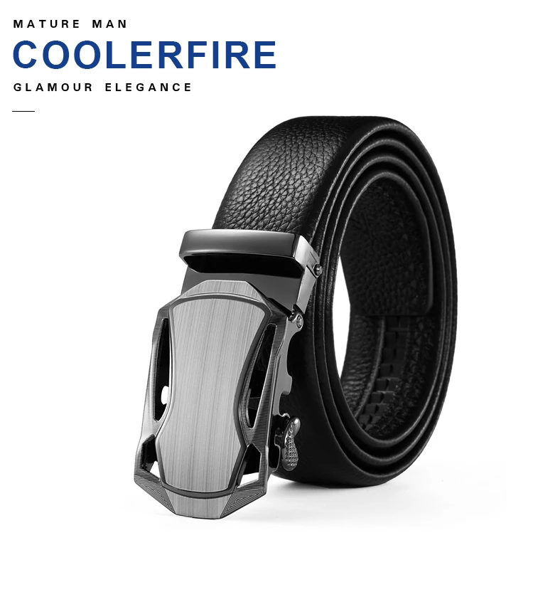 Men Belt Metal Luxury Brand Automatic Buckle Leather High Quality Belts for Men Business Work Casual Strap ZDP001A