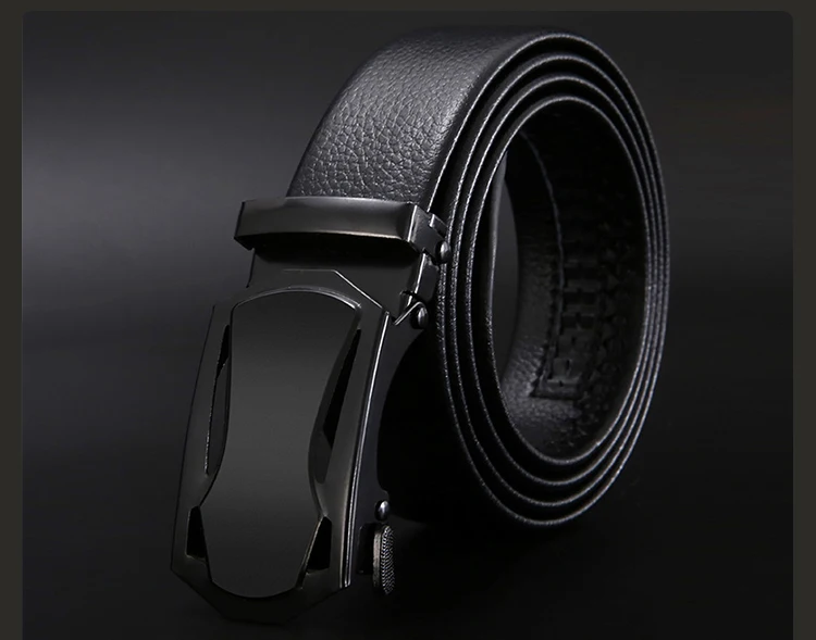 Men Belt Metal Luxury Brand Automatic Buckle Leather High Quality Belts for Men Business Work Casual Strap ZDP001A