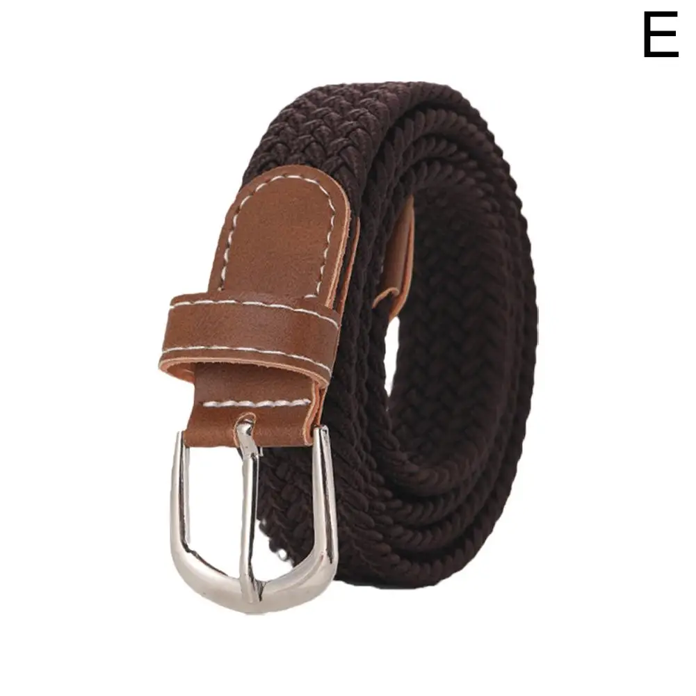 120-130cm Casual Knitted Pin Buckle Men Belt Woven Canvas Elastic Expandable Braided Stretch Belts For Women Jeans Female Belt