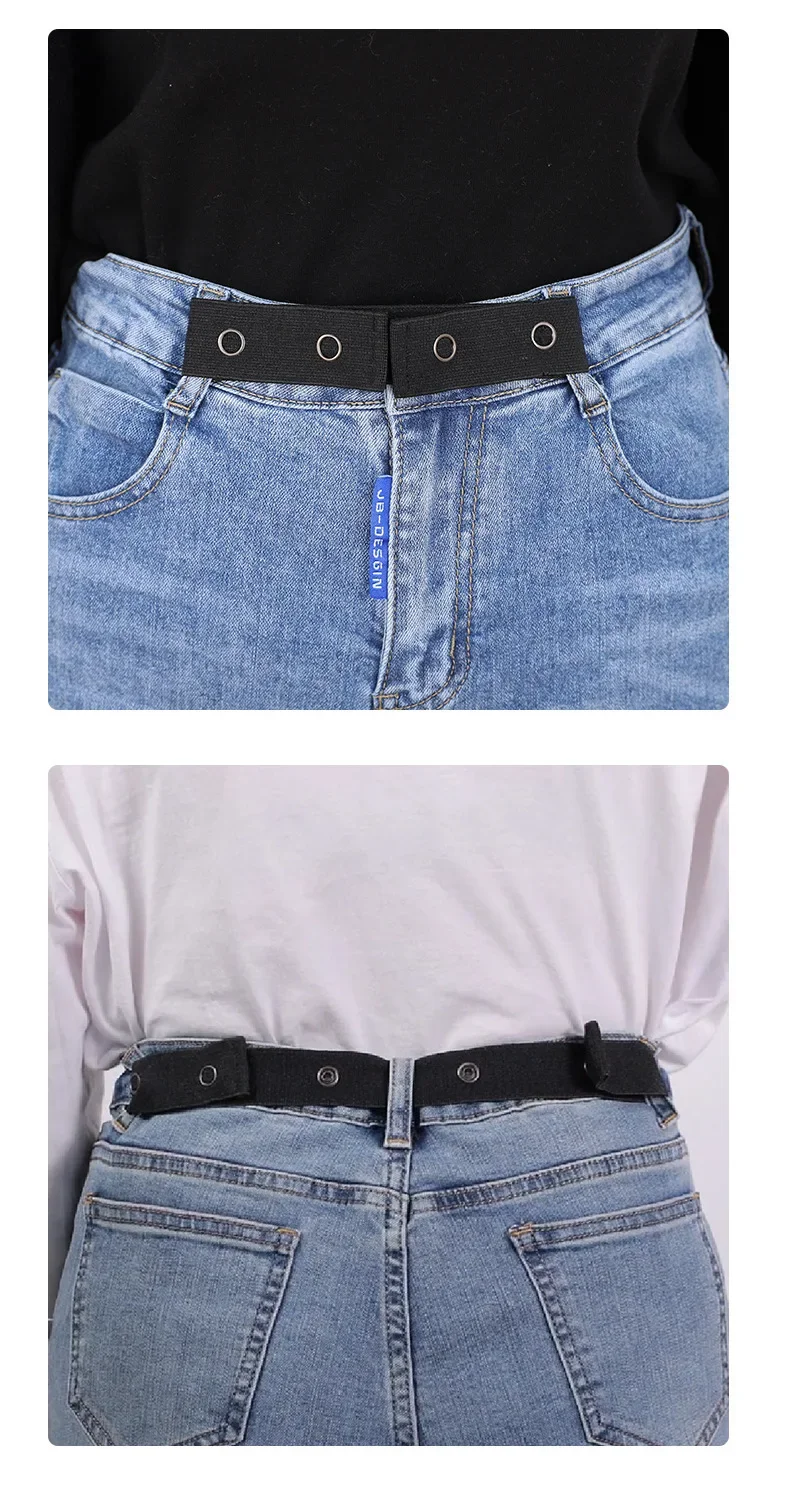 2025 Women Invisible for Jeans Belt Without Buckle Belts Buckle-free Elastic Easy Belts Men Stretch No Hassle Extended Waistband