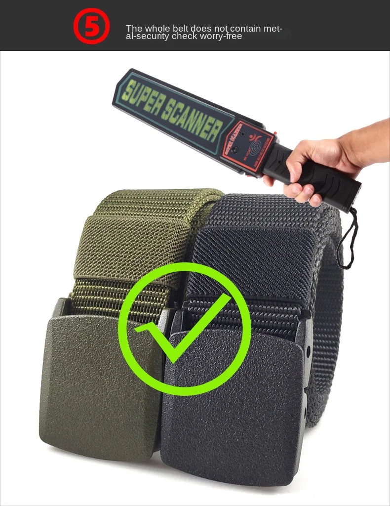 Men's Belt Outdoor Casual Canvas Belt nonmetal Free Training Nylon Tactical Belt With Pants Jeans Sports Belts For Men Women